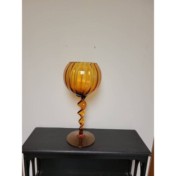 Vintage Empoli Snifter Vase, Twist Stem Onion, MCM Art Glass 13-3/4" - Picture 1 of 6